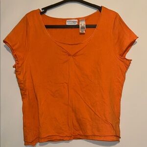 Orange Cap Sleeve Crop T-Shirt